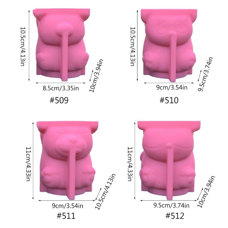 Silikonform für Sukkulenten-Blumentöpfe, Mini-Gartenstatuen, Katzen-, Panda- und Schweinchen-Blumentopfform, einzigartige Stifthalter-Harzformen