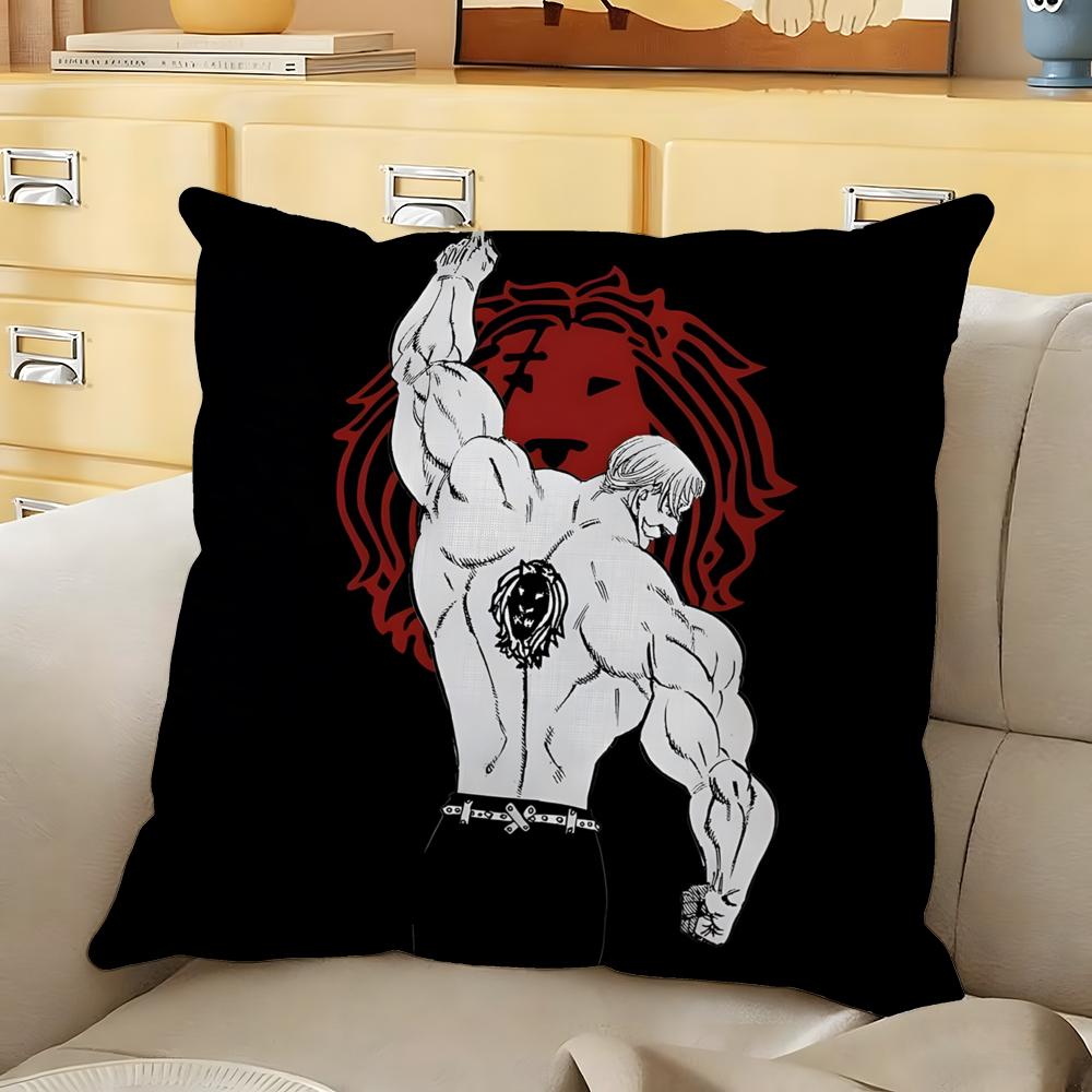 AnimeThe SSeven Deadly Sins Cushion Cover Soft Durable Reversible Pillow Cover Home Car MultiScene Daily Comfort Pillowcase