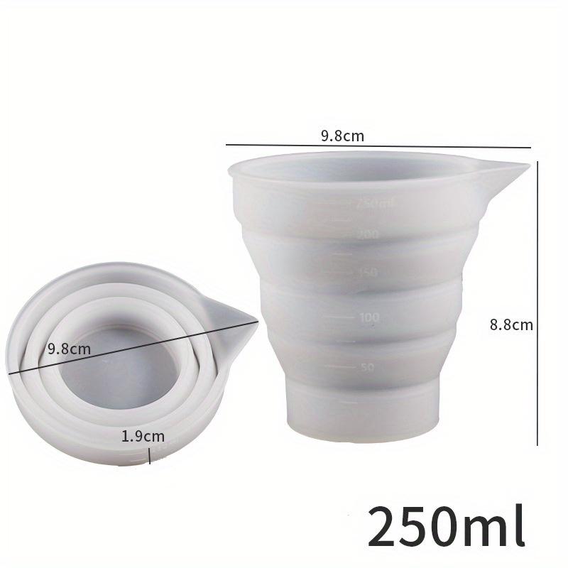 4pcs/set Foldable Silicone Measuring Cup with Scale Epoxy Resin Jewelry Making Tools DIY Epoxy Resin Glue Pigment Mixing Stirring Tools