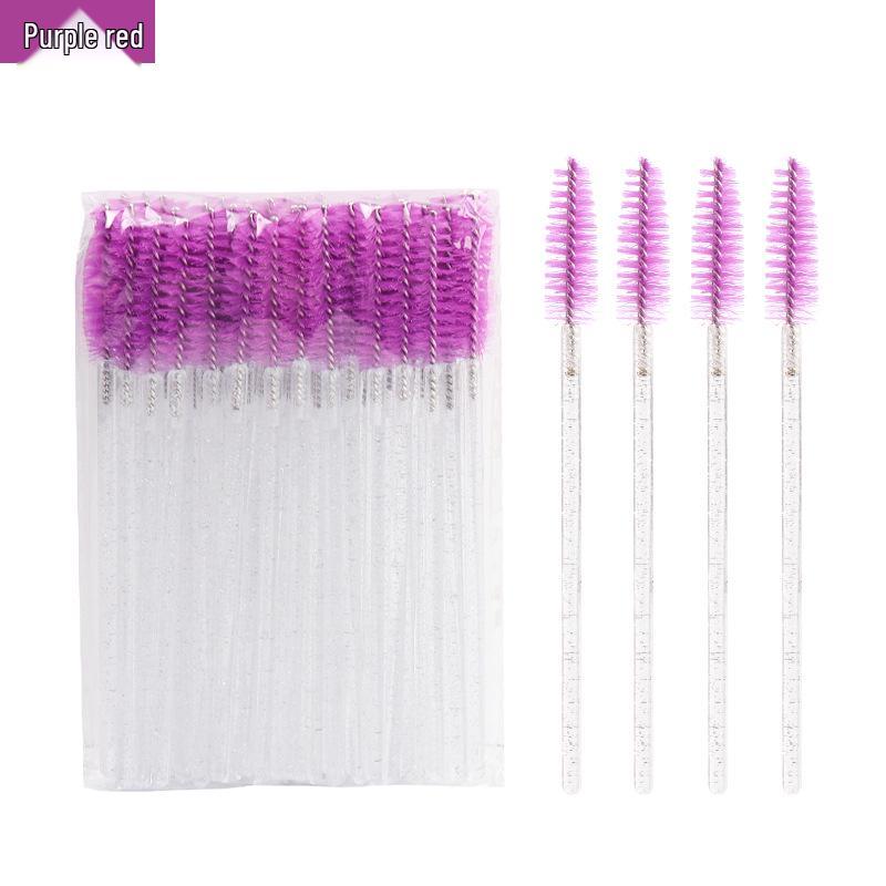 Crystal Spiral Disposable Eyelash & Eyebrow Brushes, 50-Pack – Convenient Nylon Beauty Tool.