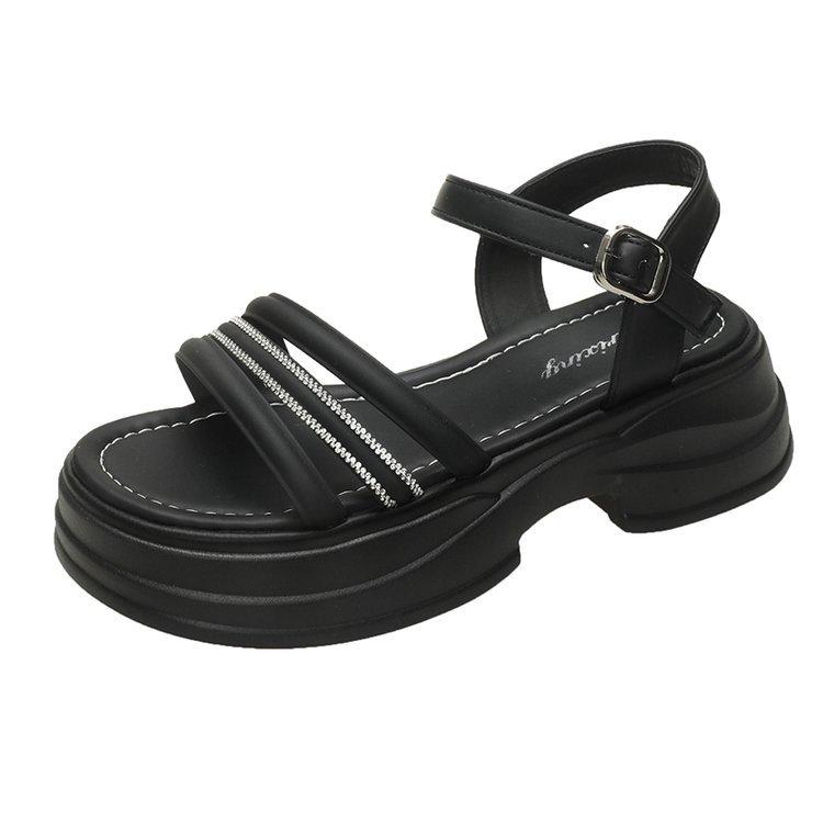 22 Spring and Summer New Sandals Sports Style One-character Open-toed Thick-soled Sandals
