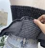 Women's Denim Bandeau: 2026 A-Line Short Sleeveless Top with Divided Stitching and Cinched Waist.