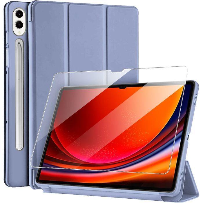 Coque + Verre Trempé - E.F.Connection - Samsung Galaxy Tab S10 Plus / S9 Plus - Etui Slim Violet