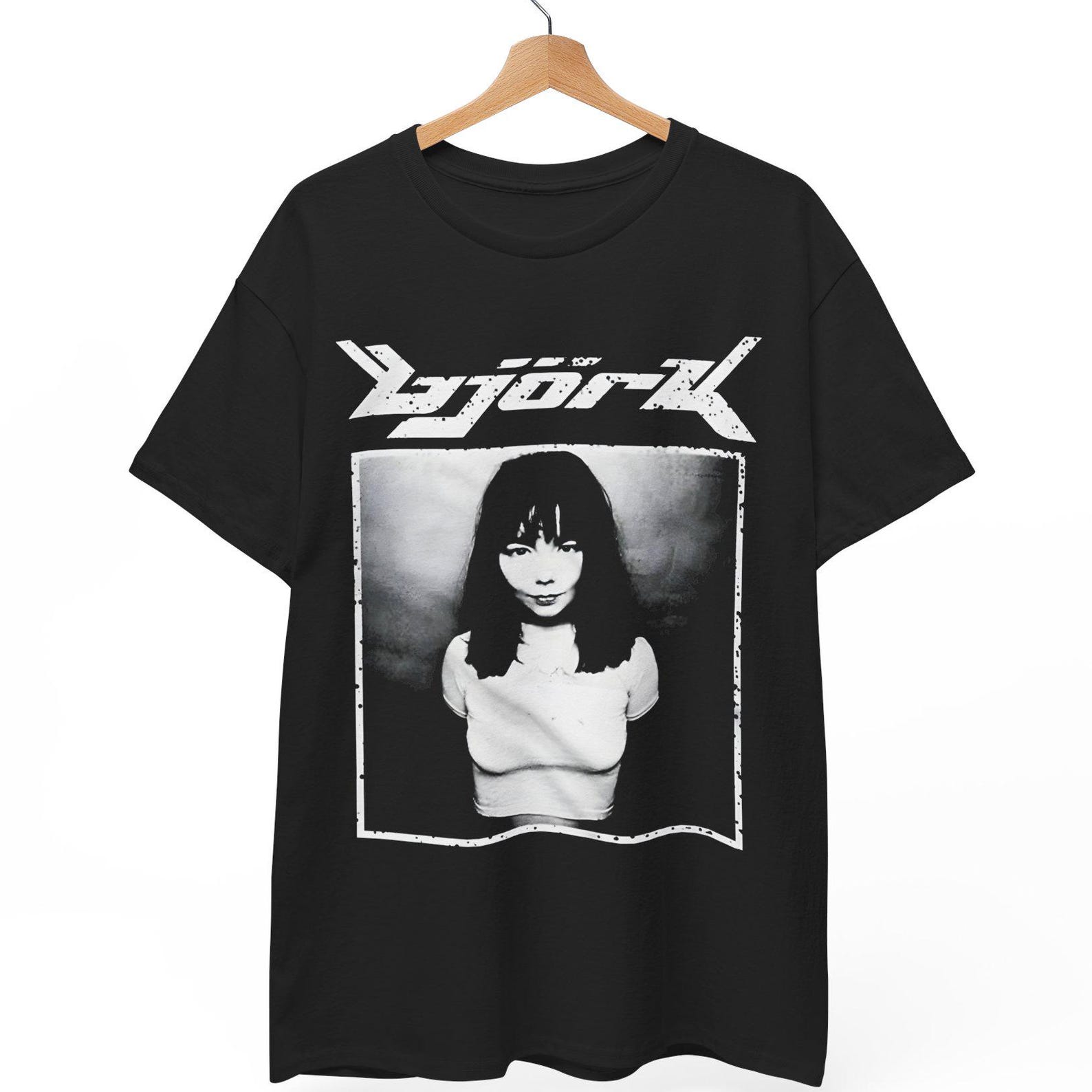 Björk Vintage T-Shirt | Retro 90s Y2K Singer Merch | Black & White Photo Tee | Icelandic Musician Gift Electronic Music Shirt, S to 5XL S