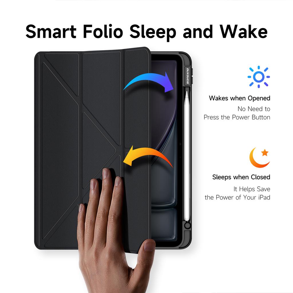 DUX DUCIS Magi Series for iPad Air 11 (2025)/(2024)/Air (2020)/(2022) Case Auto Wake/Sleep PU Leather+PC+TPU Tablet Cover