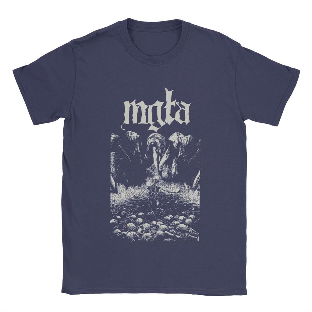 Mgla T Shirts for Men 100% Cotton Novelty T-Shirt Round Neck Band Tees Short Sleeve Tops 4XL 5XL