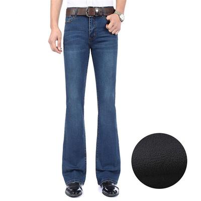 עיבוי חורף לגברים בגזרת מגף ג'ינס גדול מתרחב רגליים מתרחבות בגזרה רופפת גזרה גבוהה מותן ג'ינס מעצב ג'ינס קלאסי