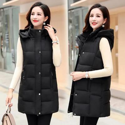 Hooded Warm Vest Women's Fall and Winter Removable Cap Comfortable Thickened Large Size Sleeveless Top Vests