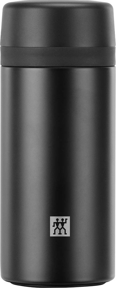 Zwilling Thermo Bottle with Strainer, 420ml, Black, Stainless Steel, Tea Strainer, Mug, Water Bottle, Insulates Cold and Hot Water [Official Japanese
