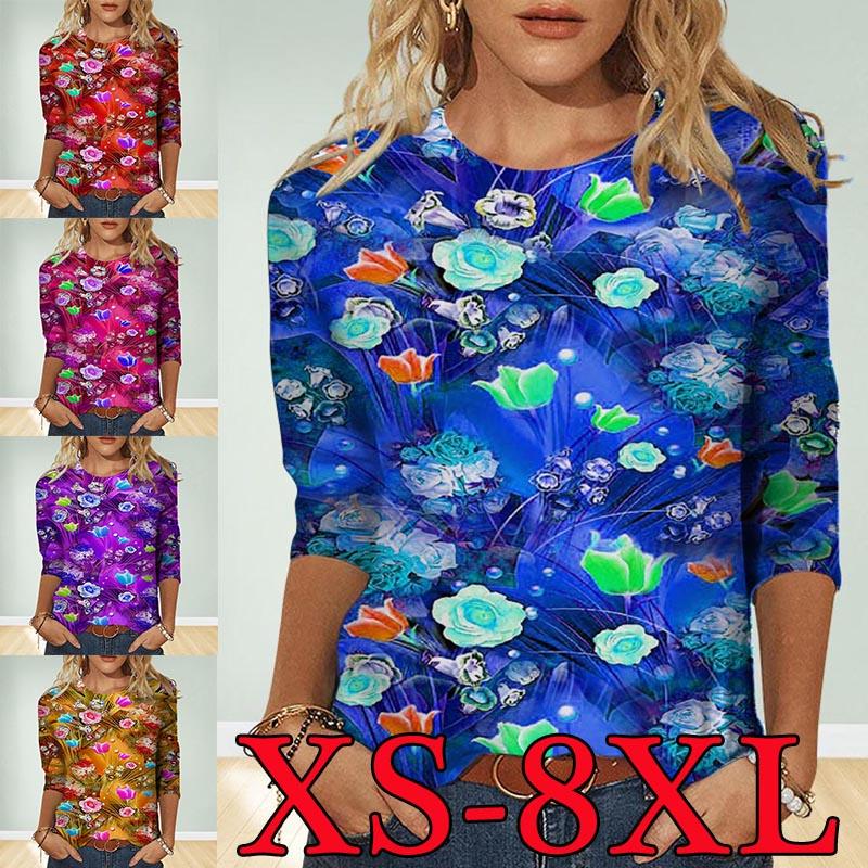 Buy 2022 3D Women Autumn Fashion Flowers Printed Sexy Long SLeeve New