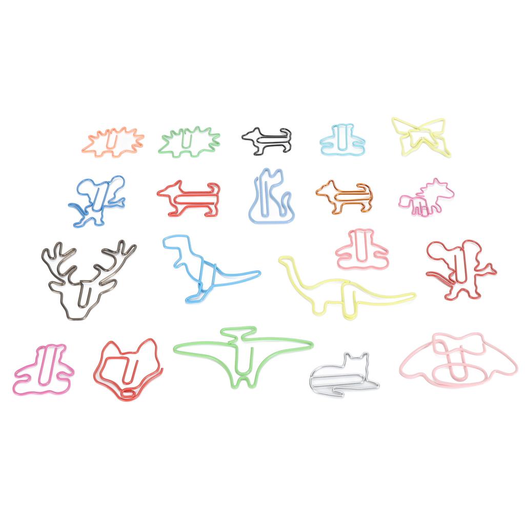 100pcs Animal Shaped Paper Clips Cute Funny Assorted Colors Metal Bookmarks Paper Clips for Books Notes