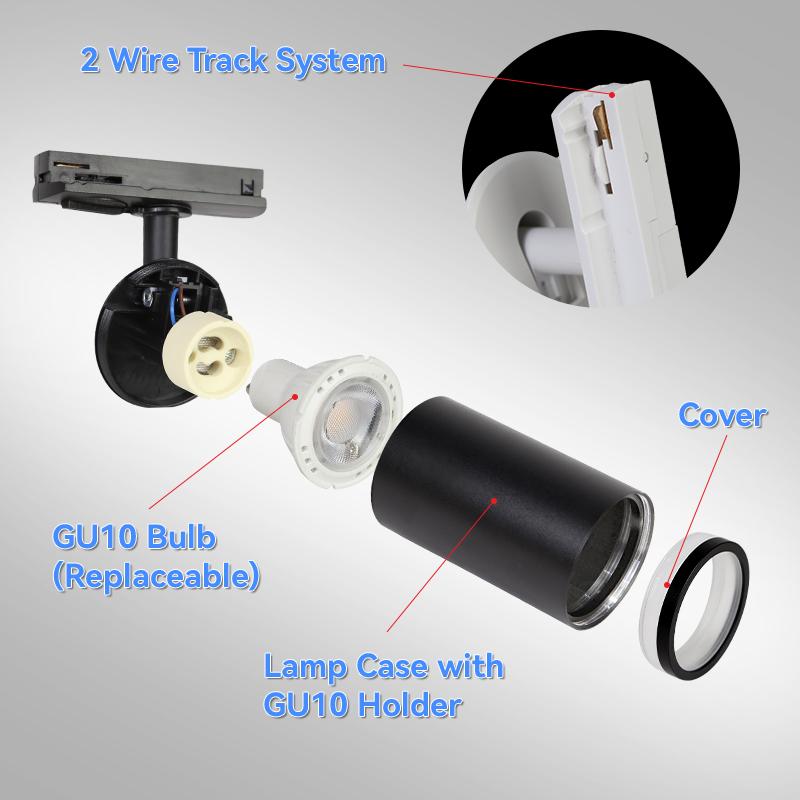 GU10 Track Light Set No Bulb Led Spotlight 110-265V Track Lighting Lamp Clothing Store Shop Kitchen Home Decor Indoor Lighting Fixture