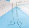 Vintage  Sterling Silver Bar Long Thread Tassel Drop Earrings for Women Glossy Star Star Earring Fashion  2025 New