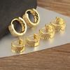 Nidin Hot Sale S/M/L Sizes Cubic Zirconia Geometry Circular Hoop Earrings For Women Female Trendy Temperament Ear Jewelry Gifts
