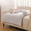 Dog Couch Bed Pet Calming Couch Plush Thermal Cat Bed with Anti-Slip Bottom Washable Removable Couch Protector Pet Bed for Sofa Bed Floor