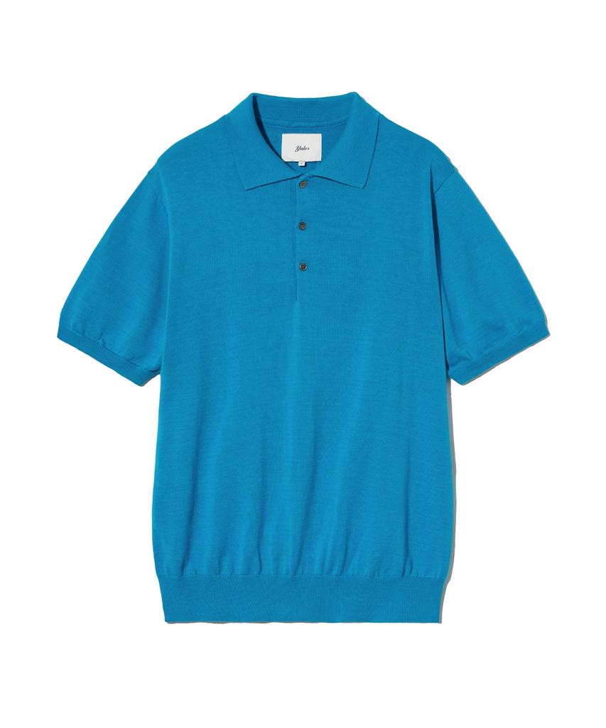 YALE Supima Cotton Short Sleeve Polo Knit Ocean Blue