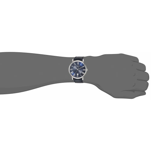Tissot Carson Men's Watch with Leather Strap and Blue Dial, T1224101604300, Officially Imported