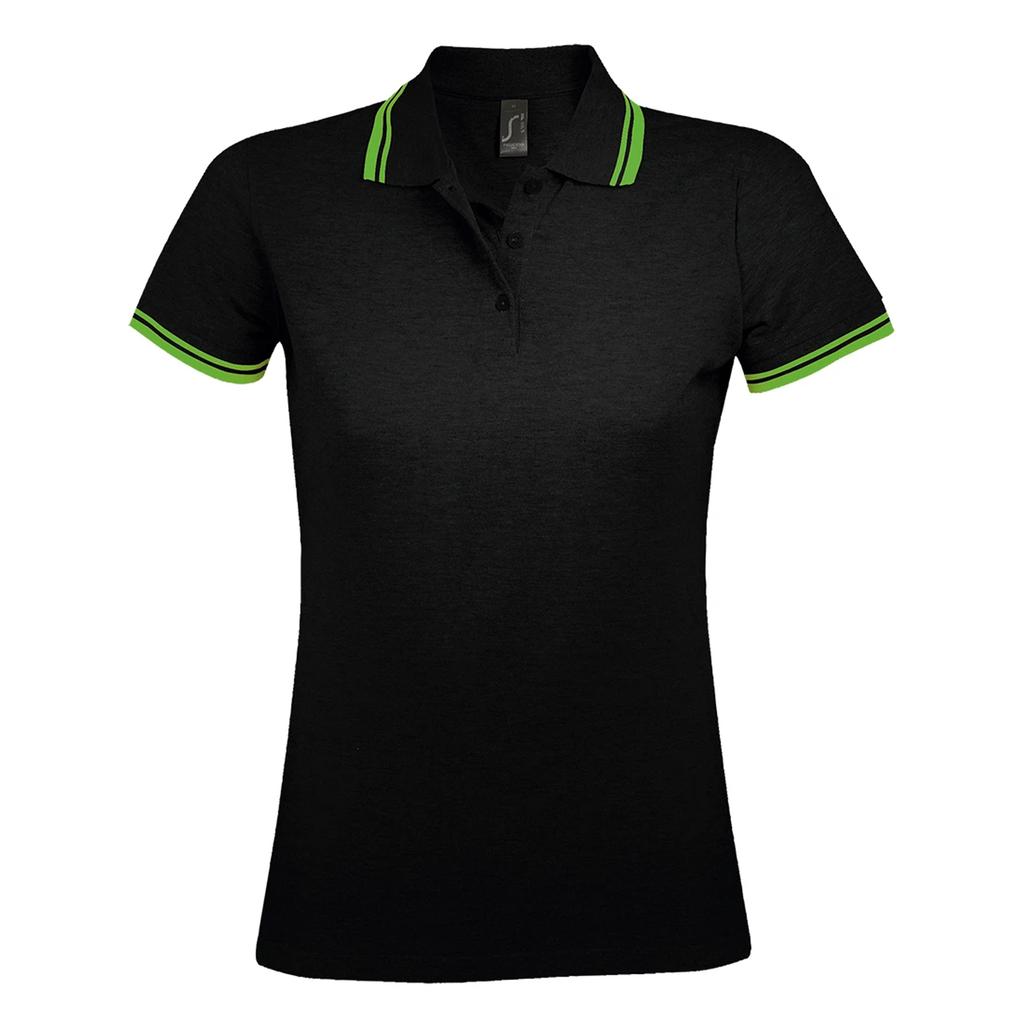 SOLS Womens/Ladies Pasadena Tipped Short Sleeve Pique Polo Shirt