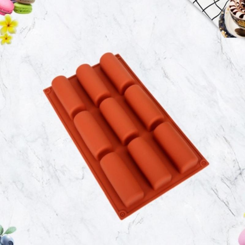 9 Cells DIY Fondant Mousse Cake Silicone Moulds Candy Chocolate Gumpaste Moulds Semi-Cylindrical Strip Shaped Cake Trays