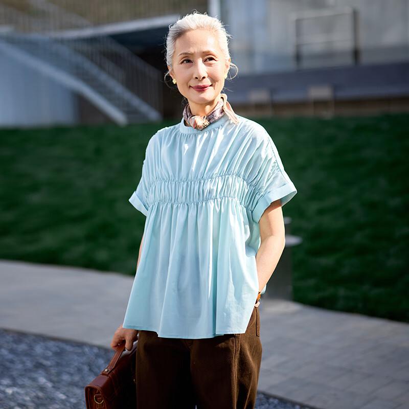 Muzi Dámské letní prodyšné volné tričko s krátkým rukávem