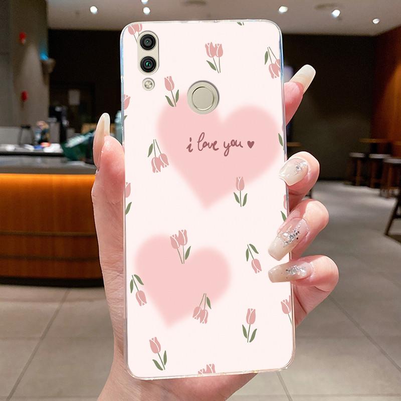 For Huawei Honor 8C Case BKK-LX2 BKK-LX1 BKK-L21 Back Cover Clear Luxury Butterfly Fashion Flowers Soft TPU Silicone Phone Case