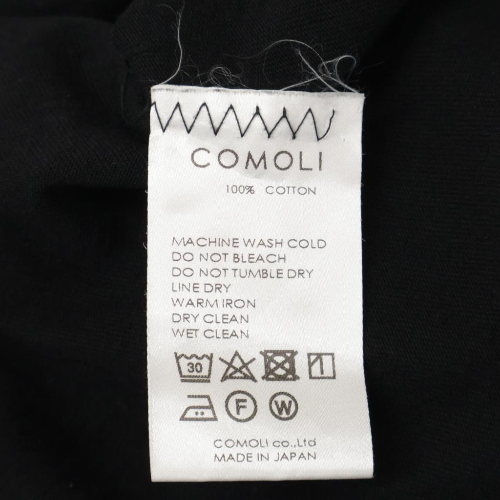 COMOLI 24AW A03-05011 Black Cotton Jersey Long Sleeve T-Shirt tops 2 blackUsed