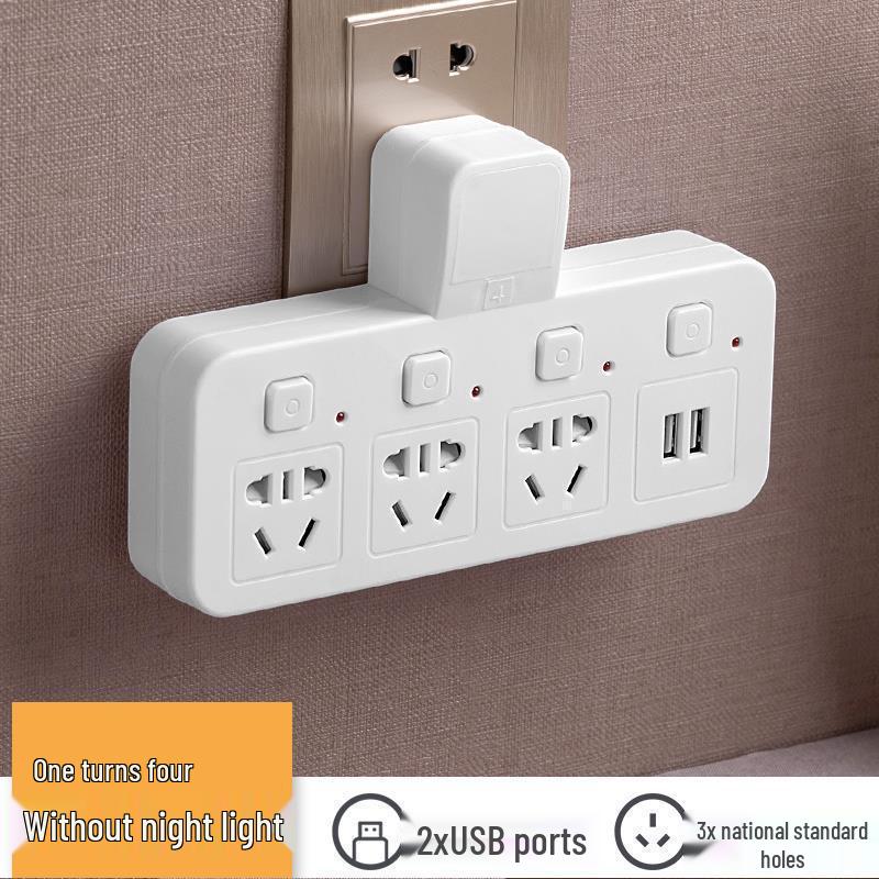 Wandmontierte Multifunktions-Steckdosenleiste mit Doppelsteckdosen