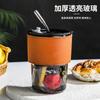 Bamboo Cup Creative Transparent Glass Straw Cup Portable Feng Shui Cup With Lid Milk Coffee Cup