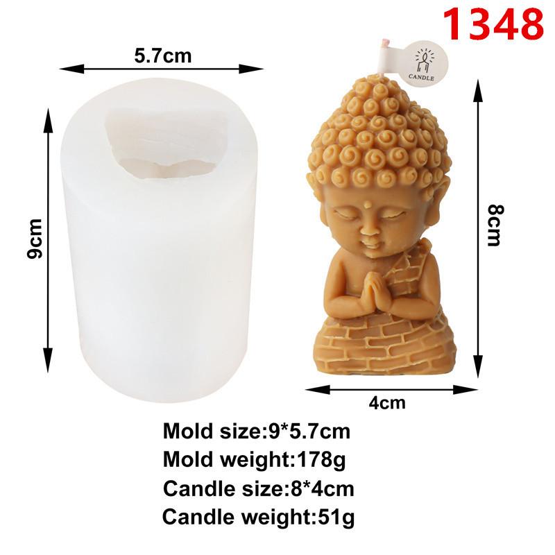 Lotus Candlestick Silicone Mold 3D Buddha Statue Shape Candle Mold Aromatherapy Gypsum Mold Concrete Plush Flower Pot Mold