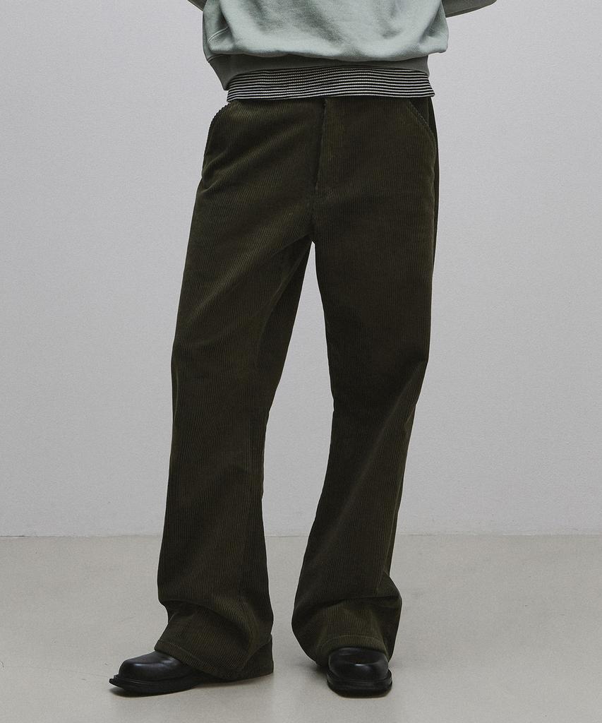 Lollingseutyudio Corduroy Flared Pants Olive