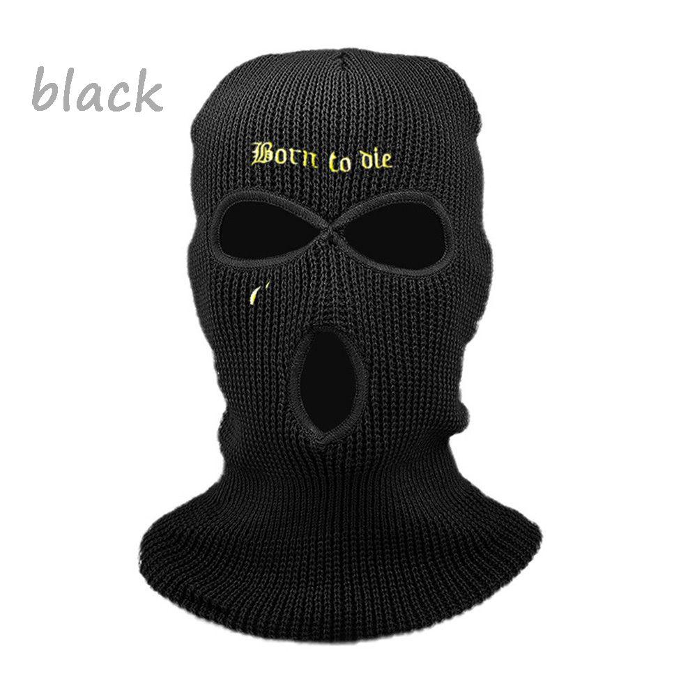 

Men Women Windproof Knitted Full Face Cover 3 Hole Balaclavas Neck Warmer Ski Mask чёрный