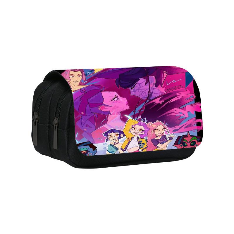 Kpop Demon Hunters Pattern Pencil Organizer With Durable Polyester Material For Students