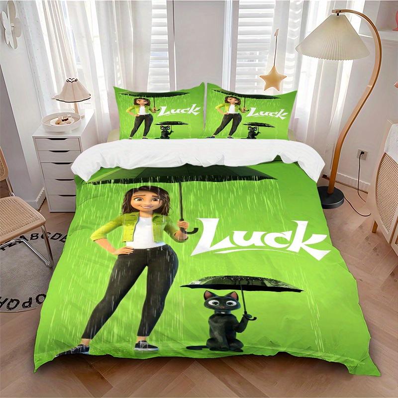 3pcs Luck Quilt Cover Set, Soft and Cozy Bedroom, Guest Room and Dorm Decorative Bedding 3-Piece Set 1 Quilt Cover + 2 Pillow Shams.Q065