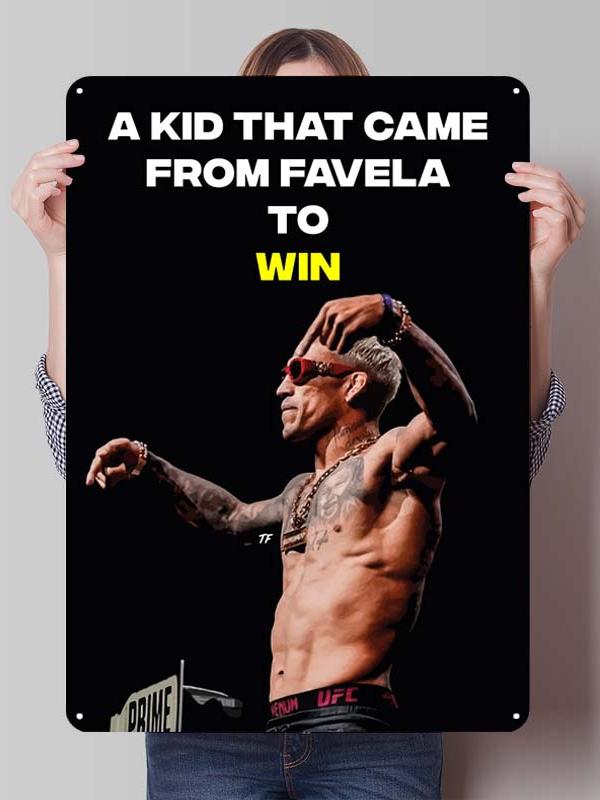 Charles Oliveira Boxer Metallschilder Gaming Zimmer Dekoration Benutzerdefiniertes Boxposter Blechschilder für Wandkunst Dekor Vintage Metallplatte