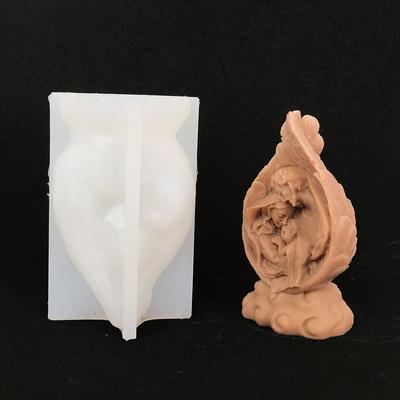 Maria Kerzenformen Kerzenherstellung Zubehör DIY Handgemacht Gips Gips Kerze Jungfrau Jesus Maria Familie Engelsflügel Silikonform