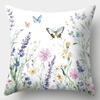 Lavender, Rose, Butterfly Pattern PillowcaseBedroom Sofa Decorative Cushion Cover With Zipper Soft Cushion Cover