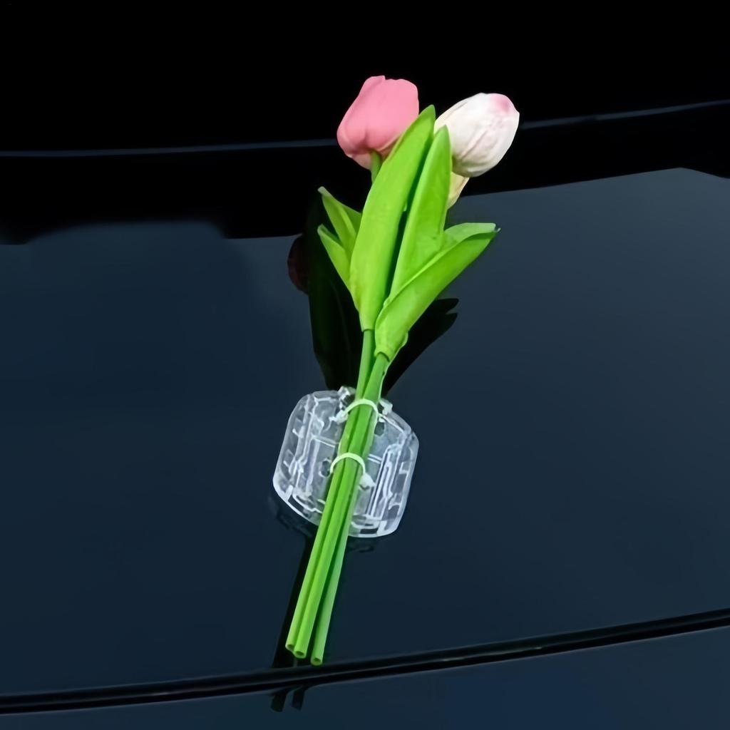 3D Romantic Car Sticker Bouquet Tulips Rose Flowers Sticker Car Body Decorations For Glass Window Automotive Vehicle Exterior