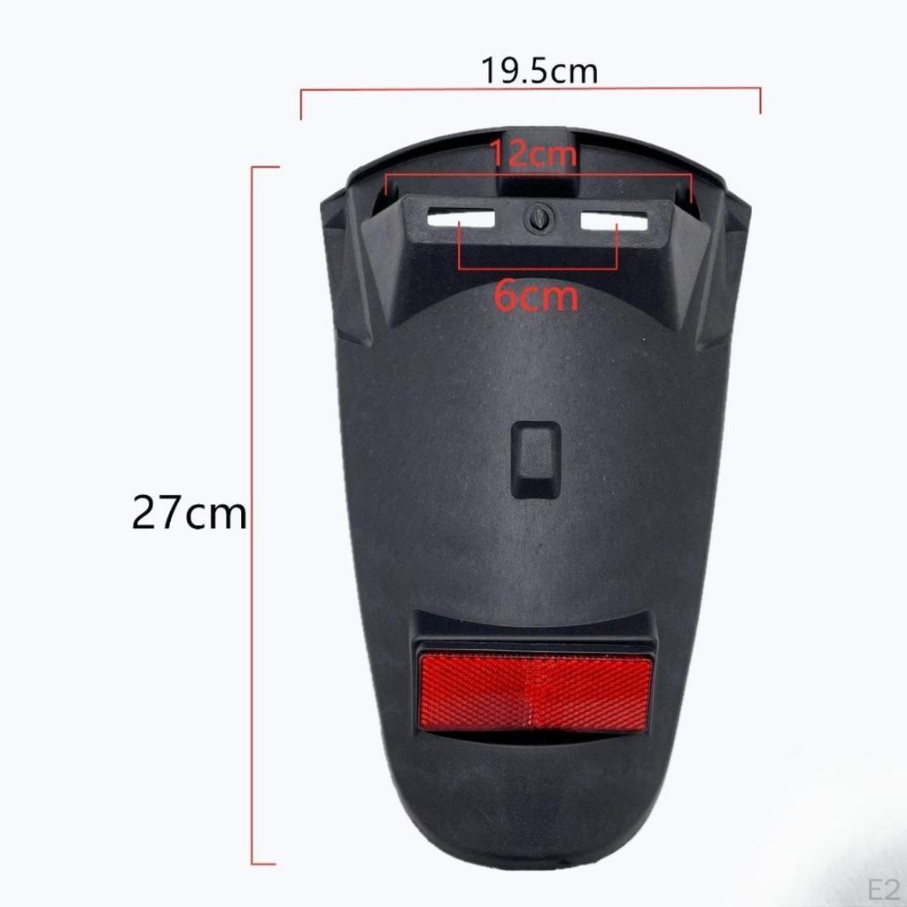Electric Vehicle Bike Rear Mudguard with Reflective Strip Replacement License Plate Bracket for