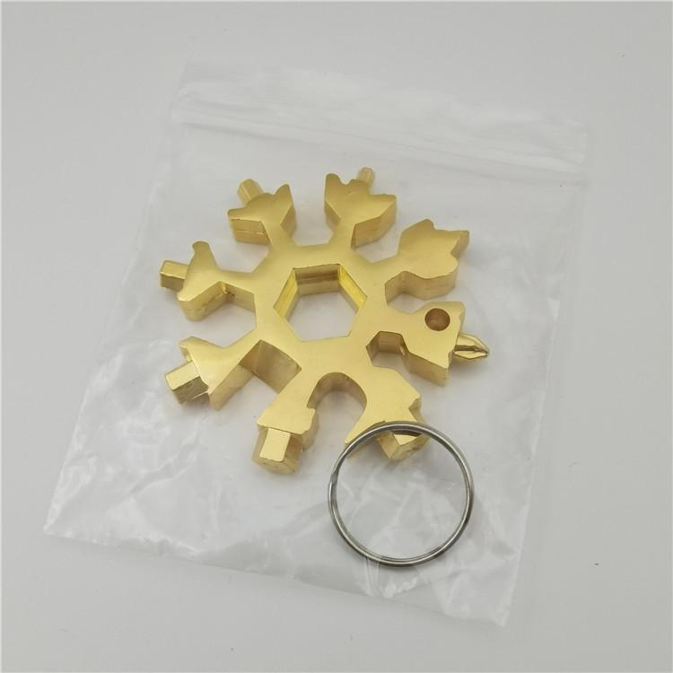18 In 1 Stainless Steel Snowflake Multi tool Keychain Hand Outdoor Tools