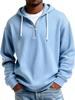 New European Heavyweight Men's Long Sleeve Hoodie - Solid Color Trendy Casual Jacket