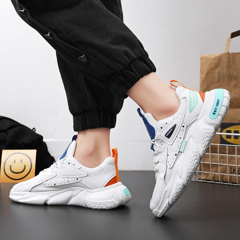 Men's Platform Sneakers New Style Mesh Breathable Running Shoes 2024 Fashionable Casual Mens Soft Sole Comfortable Sports Shoes