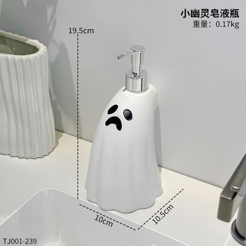 

Halloween Ghost Hand Sanitizer Pump Lotion Bottle Bathroom Accessories Shower Gel Shampoo Refill Empty Bottle Home Decoration