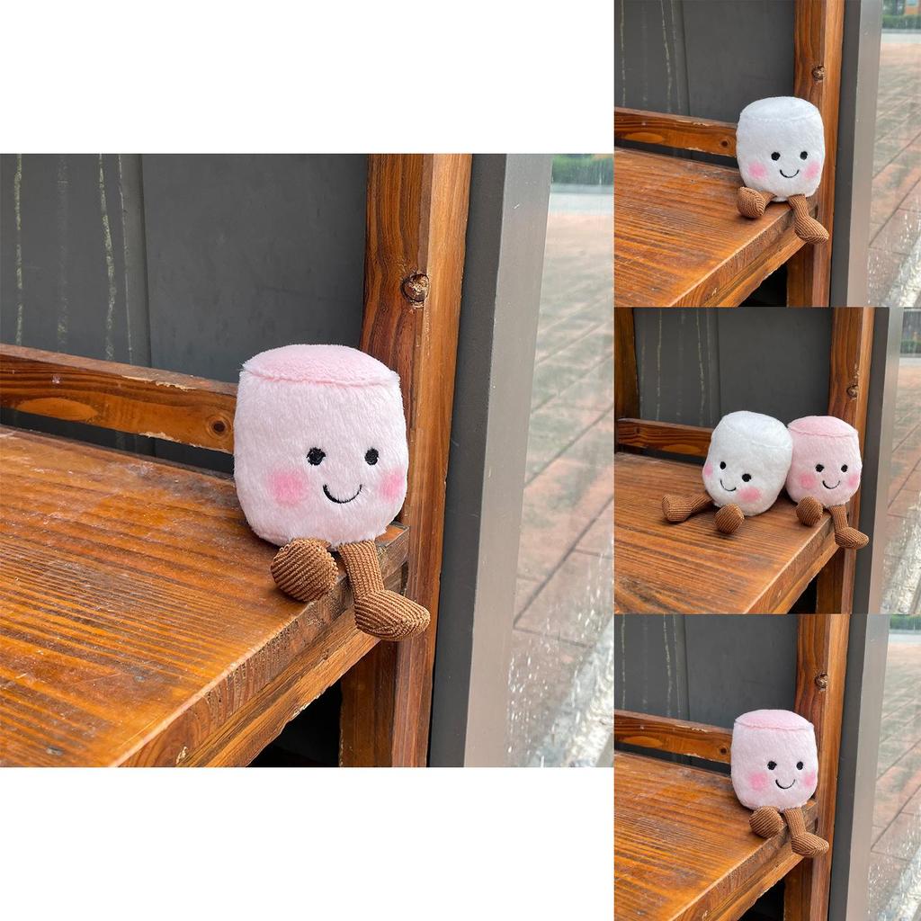 Adorable Soft And Creative Two-tone Marshmallow Plush Keychain Doll For Couples