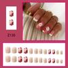 24 Stück Press On Nails Whitening French Manicure Herbst- und Winterlippen Pink Wear Nail Lover Einfache durchscheinende Retro-Maniküre Gefälschte Nägel