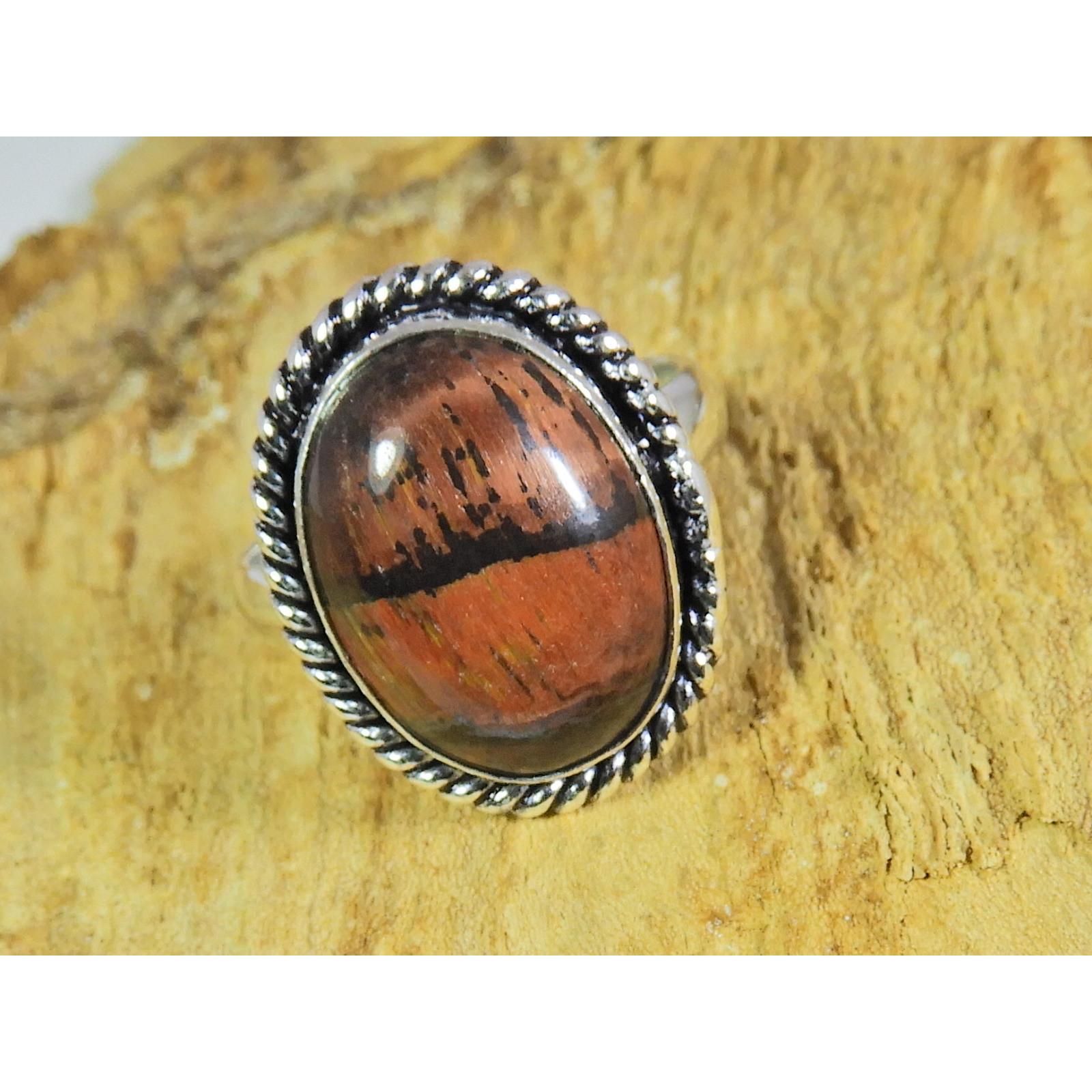 

Natural Tiger Eye 925 Solid Sterling Silver Ring Size US-8 PG-223