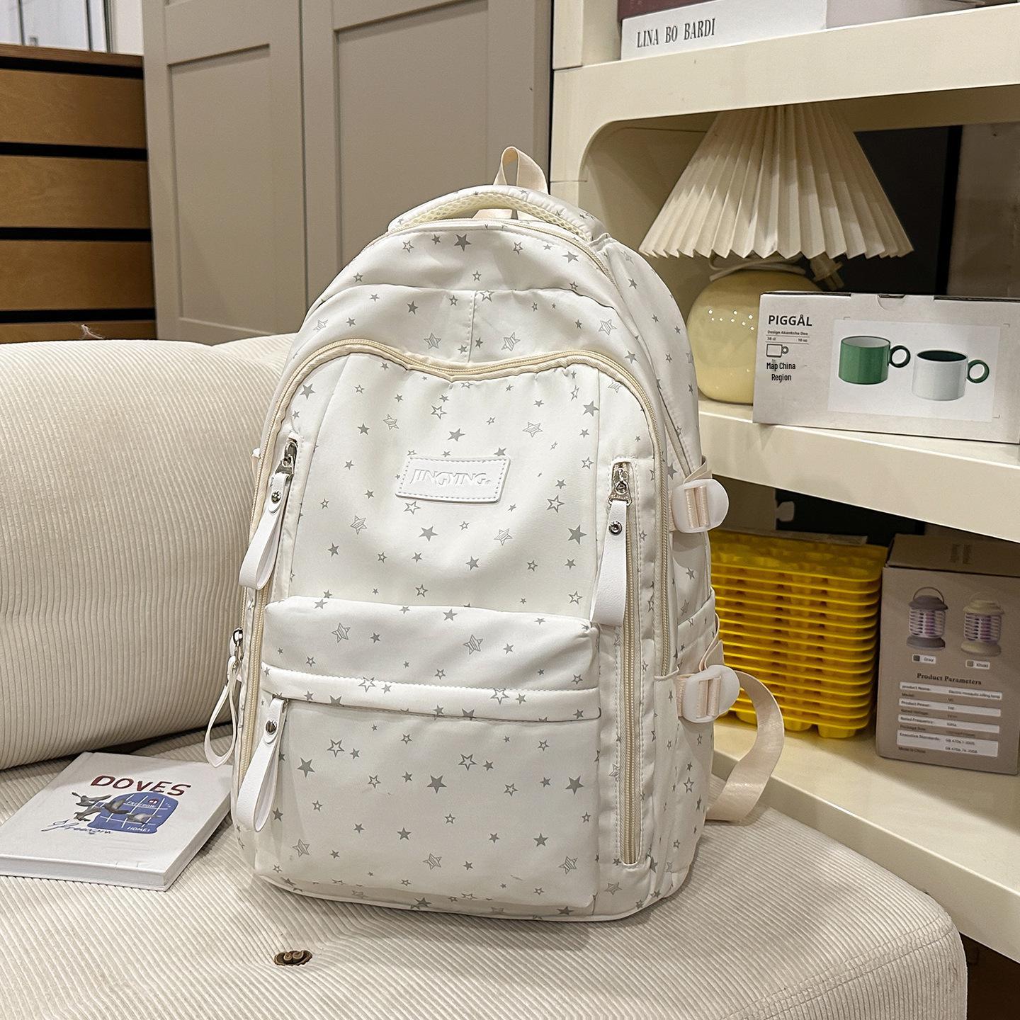 

Mori Style Cute Star Backpack: High-End, Lightweight, Large Capacity for Middle School Students