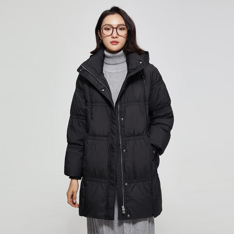 

Shetu Women s Mid-Length Stand-Collar Hooded Down Jacket L