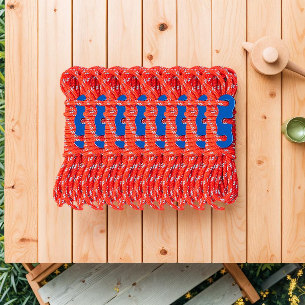 8Pcs 3mm Outdoor Tent Guy Ropes Camping Accessories 13ft Tent Fixed Cord Line for Camping Hiking Canopy Shelter Outdoor Activity
