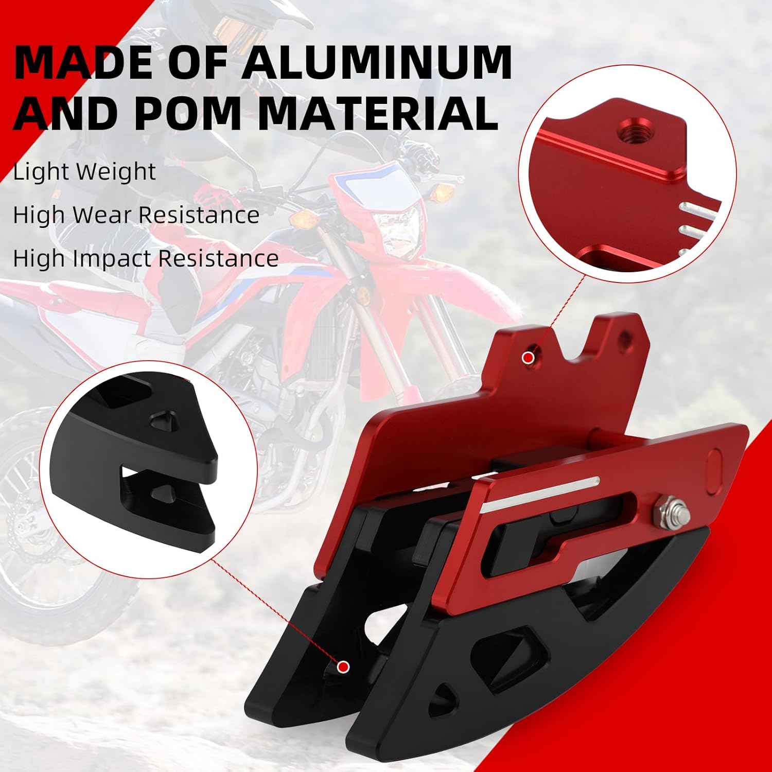 

Chain Guide for CRF300L,Adjustable Motorcycle Chain Guard Protector for Dirt Bike CRF300L 21-24/CRF300L Rally 21-24/CRF250L 13-20/CRM125 90-99/XR250