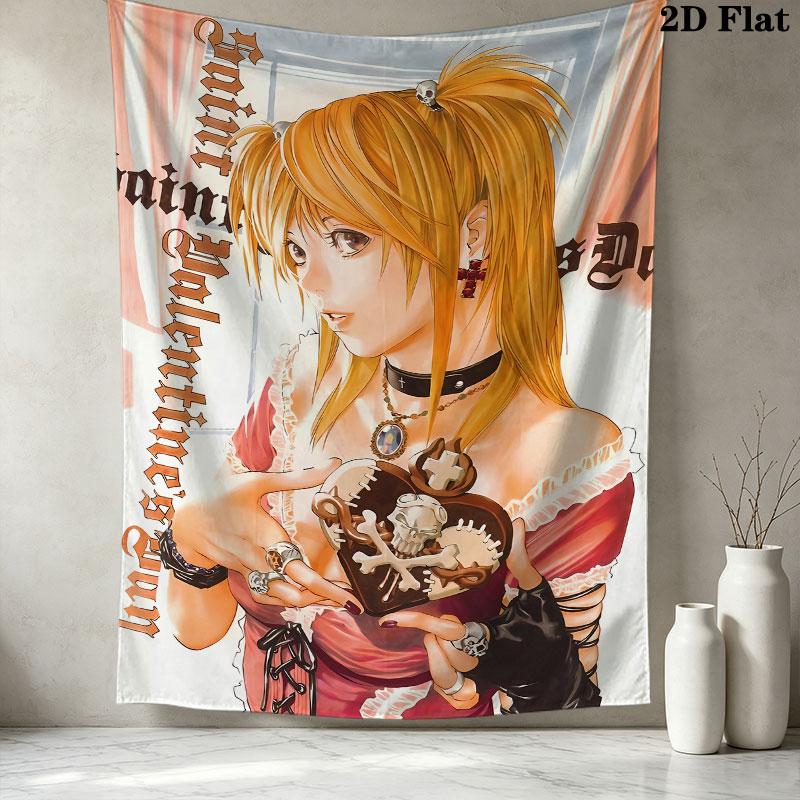 Amane Misa Death Note Wall Tapestry Aesthetic Wall Hanging Printed Fabric Blanket Decorative Tapestries For Bedroom Living Room Home Decor